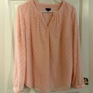 Talbots Soft Pink Textured Blouse